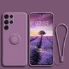 Soft Ring Holder Silicone Case For Samsung Galaxy Note 10 20 S21 S23 Ultra S10 S9 Plus S20 FE S10E S22 5G Soft Liquid Cover