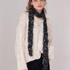 Slowslowly No.187 / Denim Crochet Skinny Muffler _ Dark Blue, Light Blue, Black