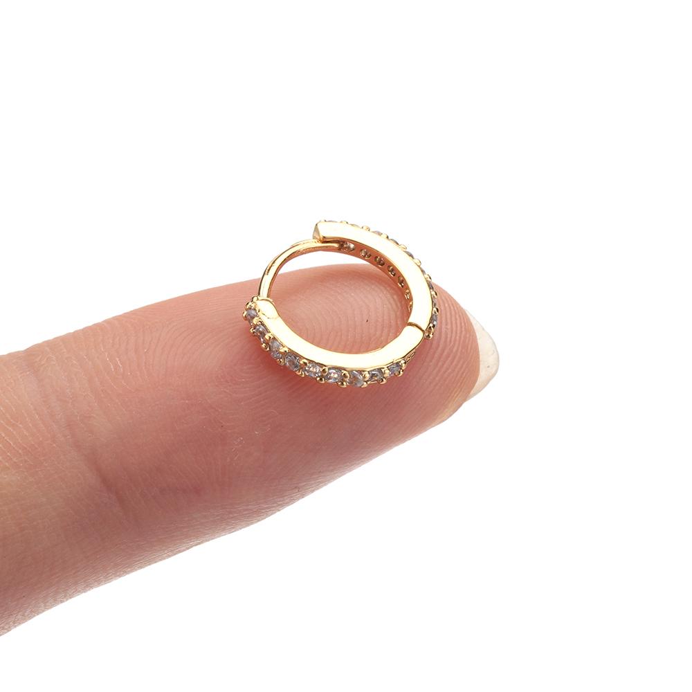Gold Rosegold Helix Cartilage Tragus CZ Ear Piercing Body Jewelry Nose Ring Huggie Hoop Earring