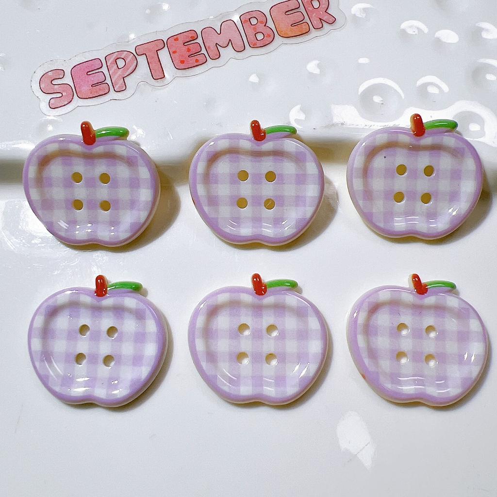 5Pcs Cute Apple Button DIY Outdoor Holiday Ornaments Exquisite Bead Various Party Jewelry Accessories Materials Accessories