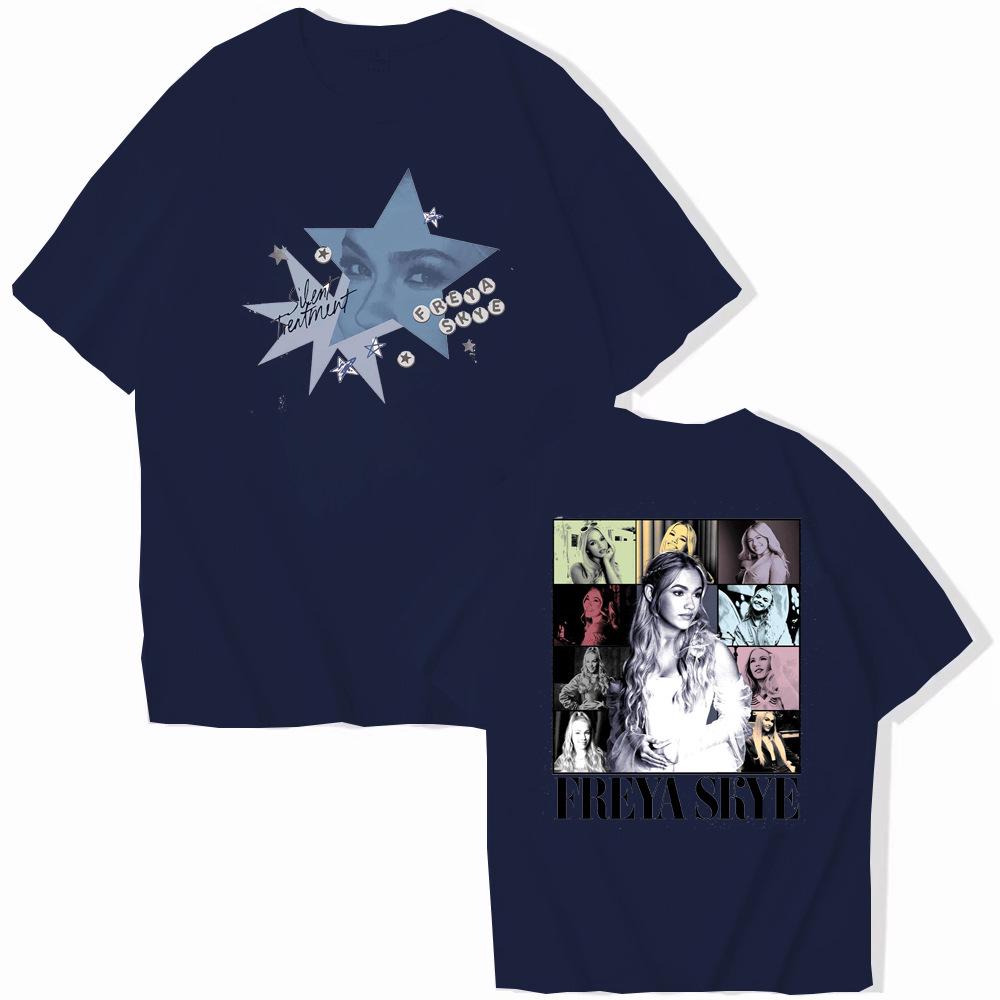 T-shirt Manches Courtes Double Face Imprimé Freya Skye Music Tour en Soie de Lait (Taille européenne)