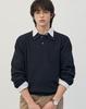WORK ON BODY OFF Ezon Semi-Overfit Collared Knit [Navy]