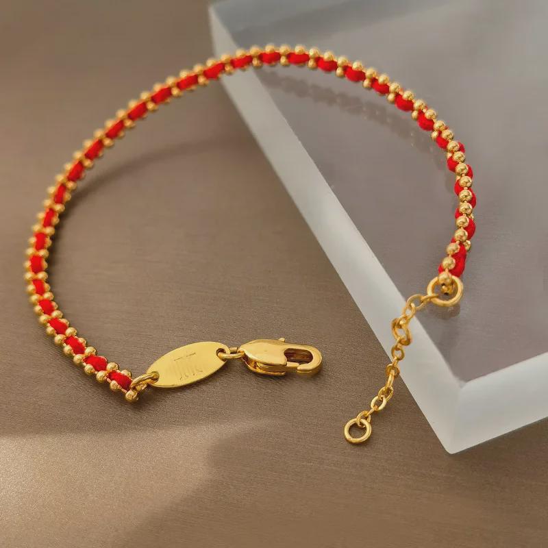 Trendy High-End Retro Rode Touw Armband - Elegante Mode Sieraden voor Vriendinnen