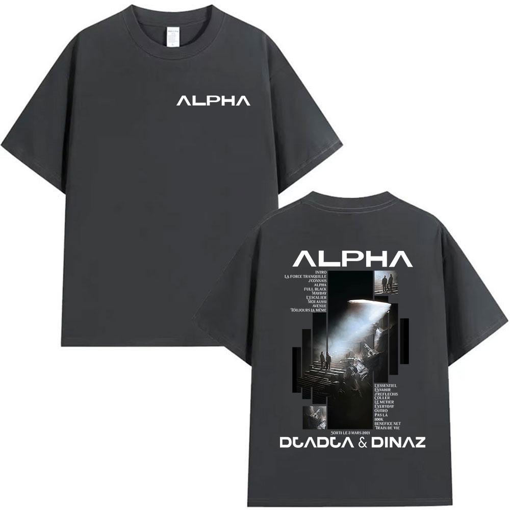 Rapper Alpha Djadja  Dinaz Album 2026 Graphic TShirts Mens Hip Hop Gothic Short Sleeve T Shirt Pure Cotton Tshirt Streetwear