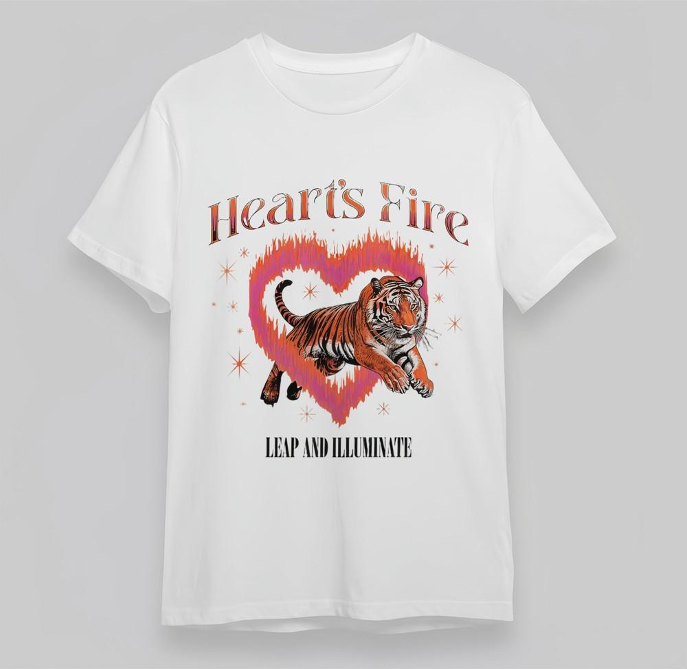 Damen Übergröße T-Shirt mit Tiger Passion Grafik Unisex Weiß Baumwoll-Tops