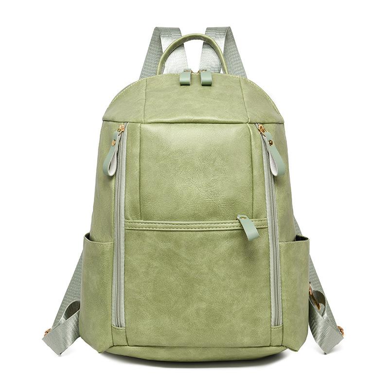 Schoolbag backpack new soft leather texture women's large capacity simple bag commuter travel casual versatile backpack