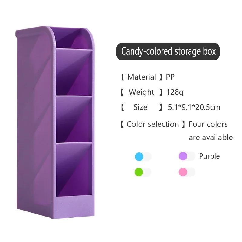 Kawaii Creativo Multifuncional 4 Compartimentos Organizador de Escritorio Portalápices Caja de Almacenamiento de Maquillaje Accesorios Escolares de Oficina Portalápices