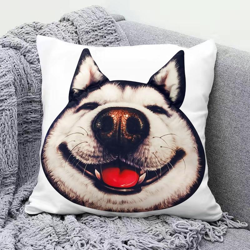 Funny Erha Pillowcase Three-dimensional Dog Head Simulation Pillow Cover Home Sofa Cushion Cover