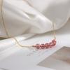 Natural Strawberry Crystal Necklace for Women, Creative Design for Students and Internet Celebrities, Collarbone Chain for Girls S9Simple Silver
