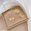 Micro-Inlaid Necklace Earrings Set Light Luxury Bow Personality Temperament Banquet Earrings Necklace Combination
