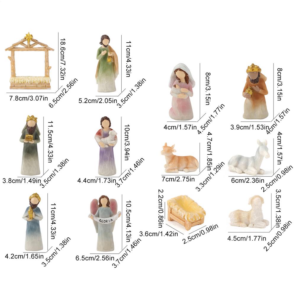 Christmas Manger Nativity Set Resin Christmas Manger Scene Nativity Statue Holiday Party Supplies For Mantel Desk Room Bedroom