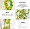 Artificial Sunflower Garland Silk Sunflower Vine Yellow Flower Green Leaves Outdoor Fake Hanging Plants