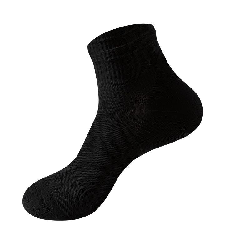 Unisex Breathable Mesh Mid-Calf Sports Socks, Non-Slip Towel Bottom for Autumn/Winter Running and Basketball