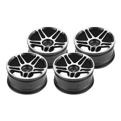 4pcs Set Tire Tyre Aluminium Alloy Hubs Wheel Rims for 1:10 Drift Racing RC Car (Black)
