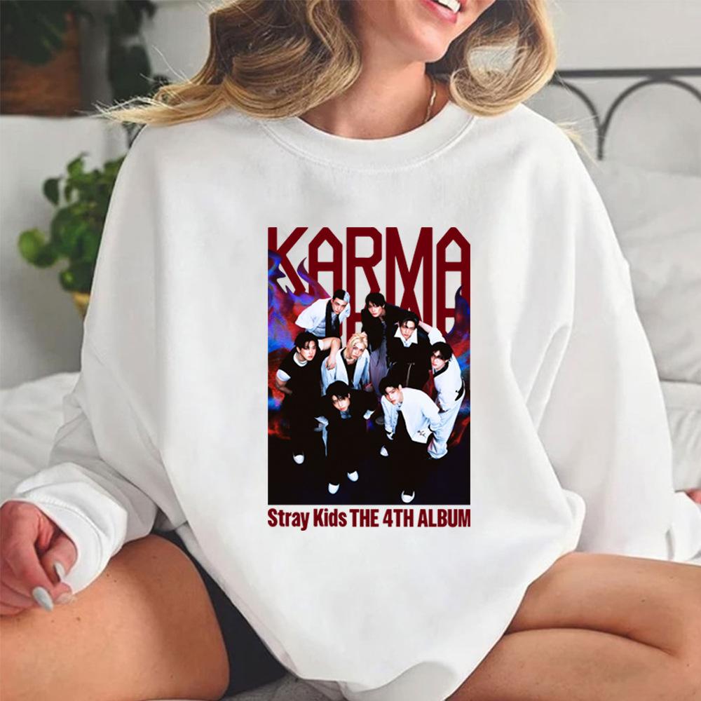 Stray Kids KARMA 4th Album Sweatshirt Kpop Merchandise Unisex Casual Long Sleeve Pullover Fan Apparel Fashion Oversized Crewneck Tops