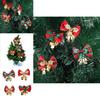 Mini Christmas Bow Bells Set Of Four Festive Holiday Decorations In Elegant Fabric