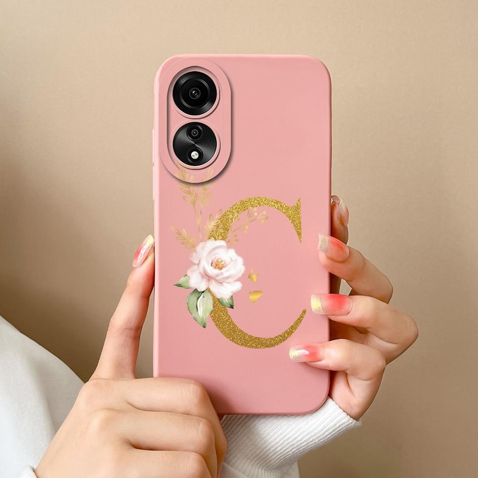 Case For Oppo Reno 6 7 8 Pro+ Lite 8T 10 Pro Cover Fashion Shockproof Flower Letters Phone Bags Matte Soft Liquid Silicone Couple Case For Oppo Bumper