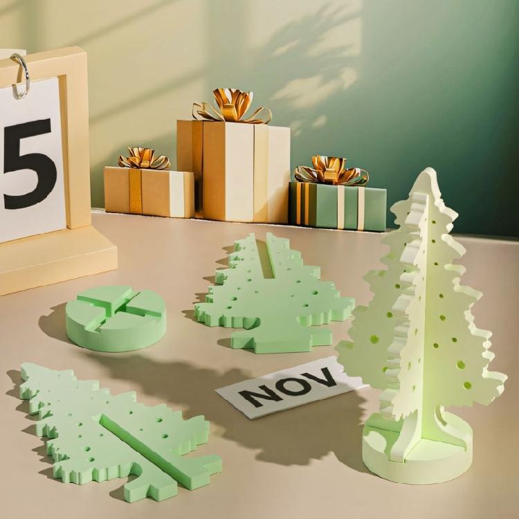 Nonstick Easy Cleaning Mold Christmas Tree Silicone Texture Perfect for Crafting Figurines Decorations and Gift Making