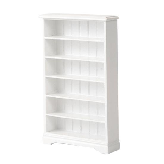 Poppenhuis Mini Boekenkast Plank 1/12 Schaal Wit Modern Woonkamermeubilair voor Poppenhuis Bibliotheek Kantoor Decor Miniatuur Houten Display Stand