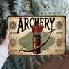 Vintage Archery Bow And Arrow Metal Tin Sign Retro Archery Target Quiver Wall Art Decor Rustic Hunting Shooting Hobby Plaque F