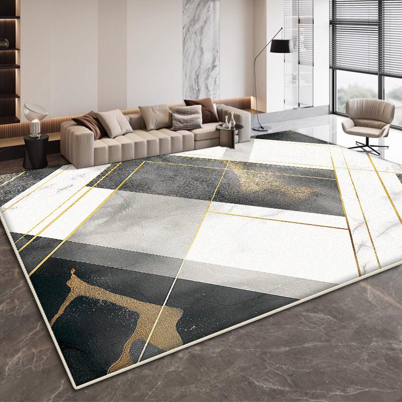 Modern Geometrisch Ontwerp Groot Antislip Wasbaar Zacht Tapijt voor Woonkamer Slaapkamer Kantoor Koffietafel Decoratie