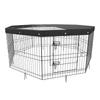 Dog Playpen, 8 Panels Foldable Metal Dog Exercise Pen with Top Cover, 24" H Pet Fence Puppy Crate Kennel with Ground Stakes, Indoor Outdoor Dog Pen