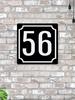 House Number 30 Classic Black Metal Sign 20x20cm, Modern Door Wall Decor