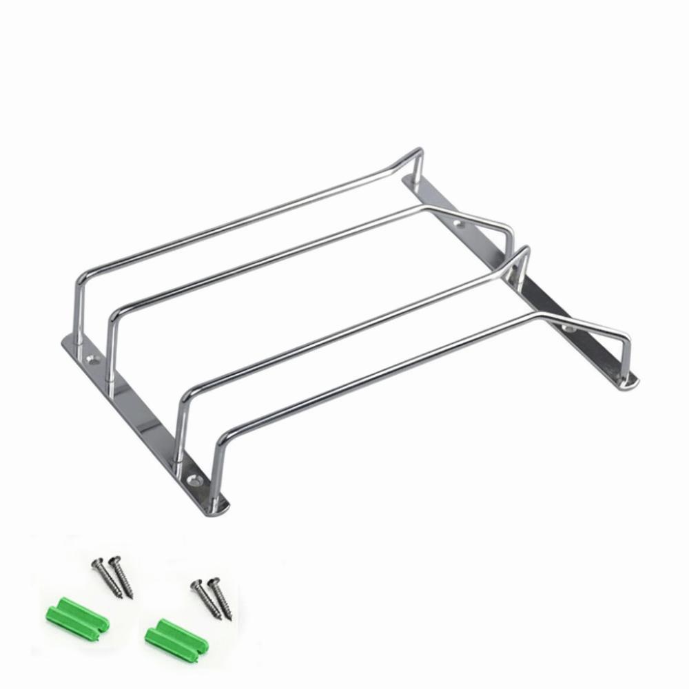 1/2/3 Row Under Cabinet Stemware Holder Iron Hanging Cup Holder Kitchen