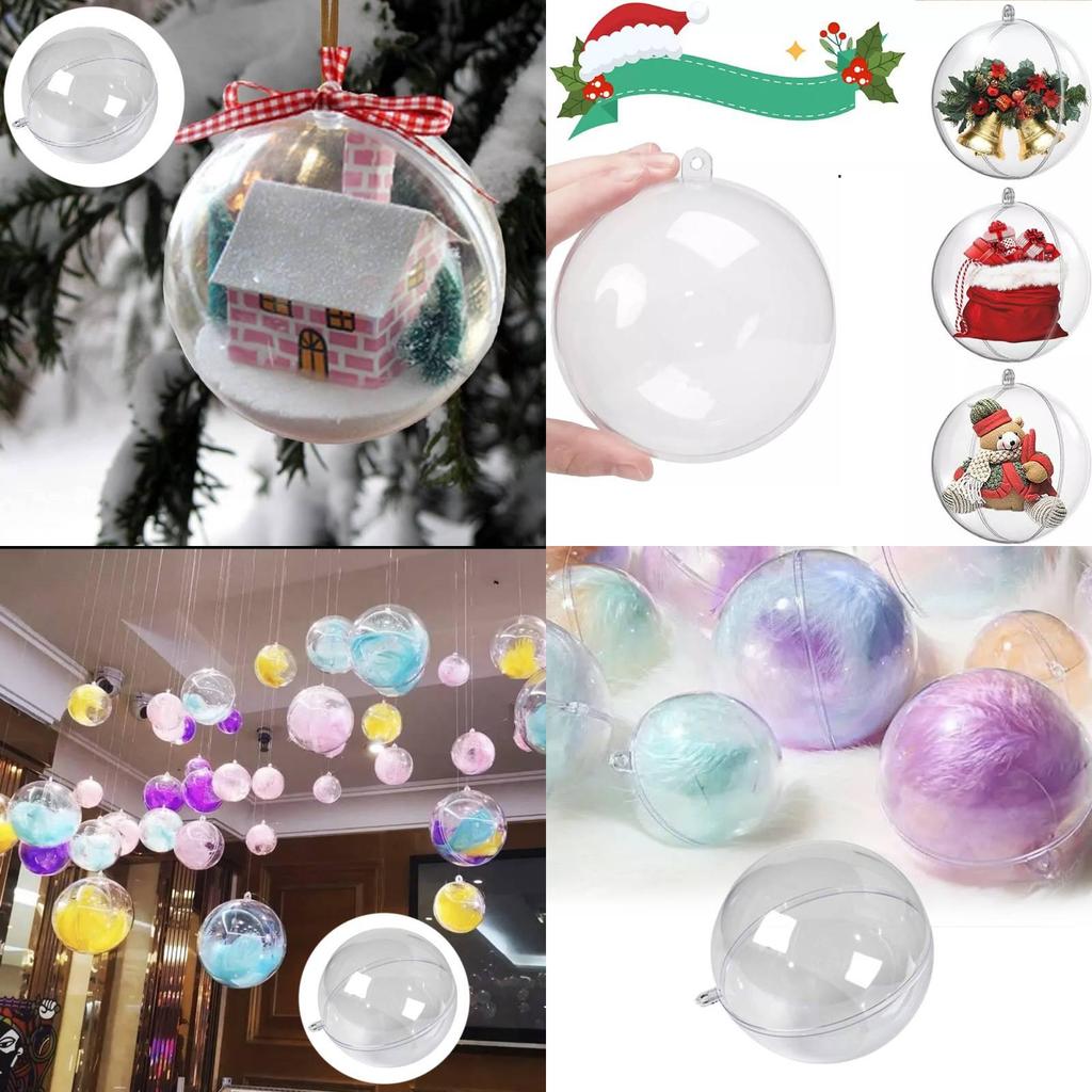 Vielseitige 4cm bis 20cm transparente Kunststoff-Hängeornamente, ideal für Weihnachtsdekoration