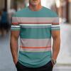 2026 New Striped Graphic T Shirts For Men Simple Fashion Short Sleeve 3D Printed T-shirts Loose Breathable Business O Neck Tees