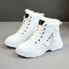 2025 Winter Thick-soled Women Sneakers Warm Plus Velvet Cotton Shoes Large Size 42 Height-increasing Platform Women's Shoes