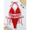 Sexig Mikrobikini 2025 Korslagd Badkläder Bandage Dam Badkläder Dam Trosa Bikinis Set 2 Delar Dam Badkläder Strandkläder