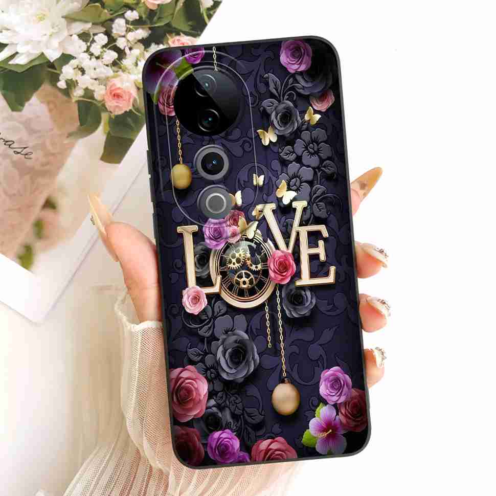 For Vivo S19 Pro 5G Case Cartoon Rabbit Flowers Soft Silicone Back Cover For Vivo S19 Pro V2362A Shockproof Phone Cases
