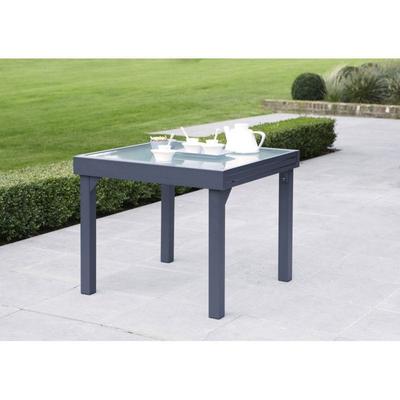 Mesa de jardín Wilsa Garden Modulo T 4/8 Full Glass gris antracita