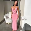Women's Summer New Sexy Tight Slim Solid Color Neck Suspender Dress
