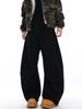 Trendy Wide-Leg Retro Brown Jeans with Curved Knife Silhouette for Men and Women