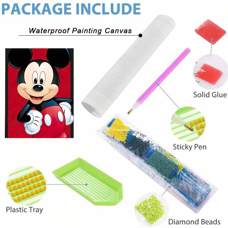 Disney Diamond Painting Kit  Mickey Mouse 5D DIY Home Decor & Craft Enthusiasts Gift, Beautifully Designed