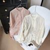 Spring and Summer 2025 New Stand-up Collar Embroidered Women's Fashion Temperament Long-sleeved Thin Top Women