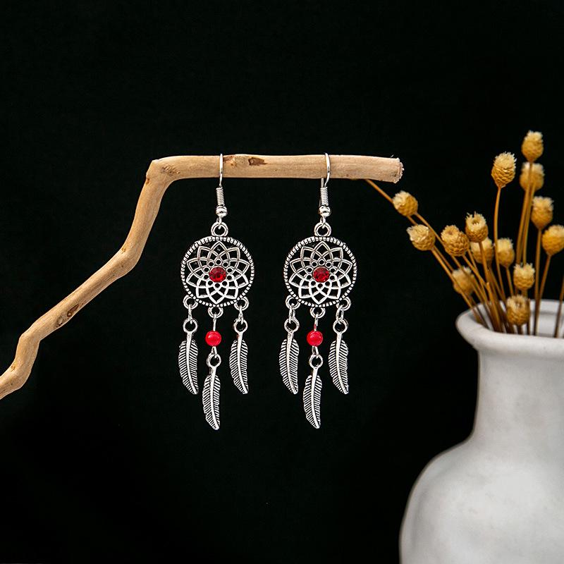 Bohemian Ethnic Style Long Tassel Metal Dangle Earrings