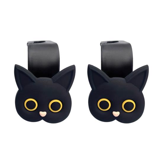 1/2/4Pcs Car Seat Hook Cartoon Cat Shape Strong Load-bearing Simple Installation Purse Bag Hanger Storage Hook Auto Interior Accessories