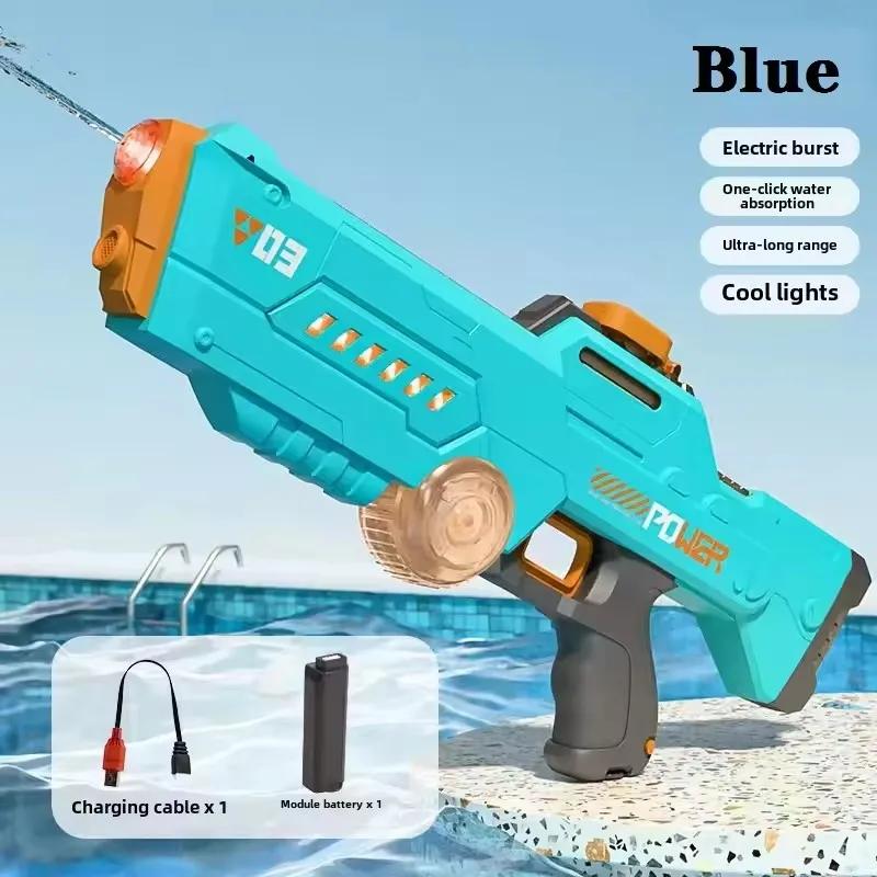 Electric Water Gun Continuous Firing Watergun Automatic Water Absorption Large Capacity Squirt Gun Summer Pool Beach Outdoor Toy