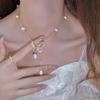 Elegant Gold-Plated Freshwater Pearl & Zircon Butterfly Tassel Necklace