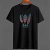Men's Plus Size Cotton T-Shirt Short Sleeve Print Colorful Feathers Tee Breathable Oversized Male Tops