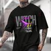 Witch Skull Graphic Motorcycle Printed T-Shirt Men's Fashion Short Sleeve Exquisite Design Essential Top Tees
