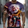 Men's Funny Cartoon Crazy Old Man Holding Red Wine Glass Bar Novelty T-shirt 3D Print Short Sleeve t shirts Tops Summer Clothing