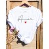 Clothing Graphic Tee Short Sleeve O-neck Fashion T Top Love Heart Letter Trend Cute Print Women Cartoon Shirt Female T-shirts