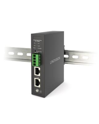 LINOVISION Industrial Gigabit 90W PoE and DC Convert PoE To PoE and DC for DIN Rail PTZ Access Control System POE++ Splitter, IEEE802.3bt 5/9/12/24V