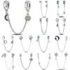 925 Silver Sun And Moon Series Safety Chain Charm Beads Fit Original Bracelet DIY Women Jewelry Gifts