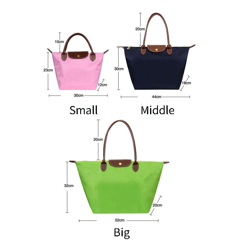 New Nylon Beach Tote Bag Fashion Womens Handbag Tote Oxford Shoulder Bags Female Waterproof Dumplings Folding Shopping Bag 2024