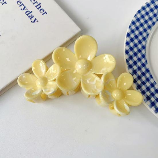 Haarkralle Dreidimensionales Blumendesign Großer Haifischclip Dutt Halboffene Haare Hinterkopf Haarkralle Pendler Haaraccessoires